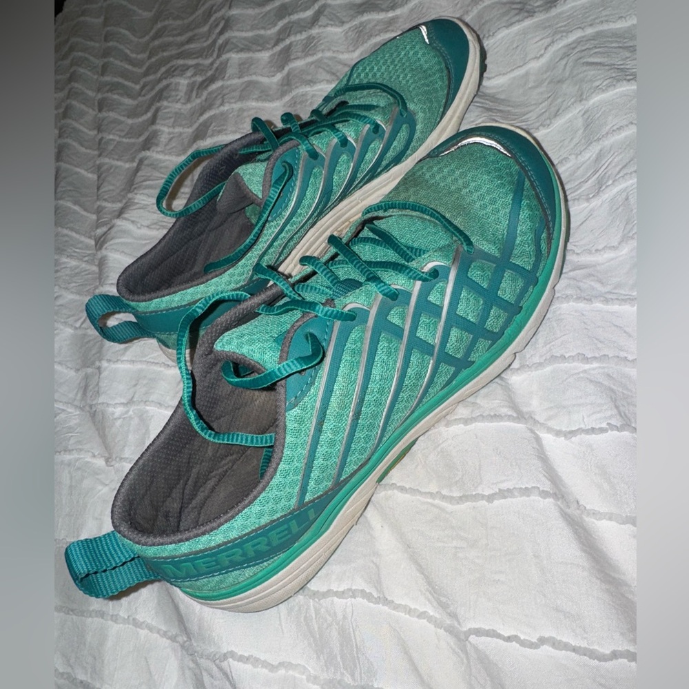 Merrell Bare Access 4 Trail Vibram Sole Running Shoes Teal Vibram Women’s 8